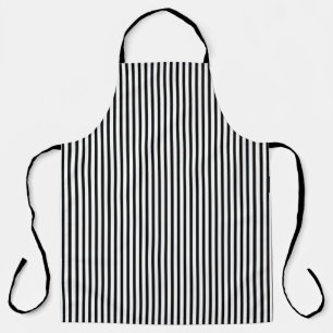 Classic Black & White Striped Cooking Apron