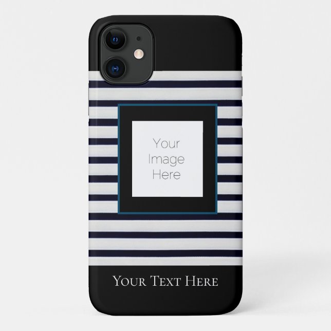 classic black white striped iPhone / iPad case  (Back)