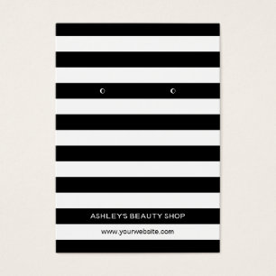 Classic Black White Strips Earring Display Cards