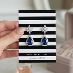Classic Black White Strips Earring Display Cards