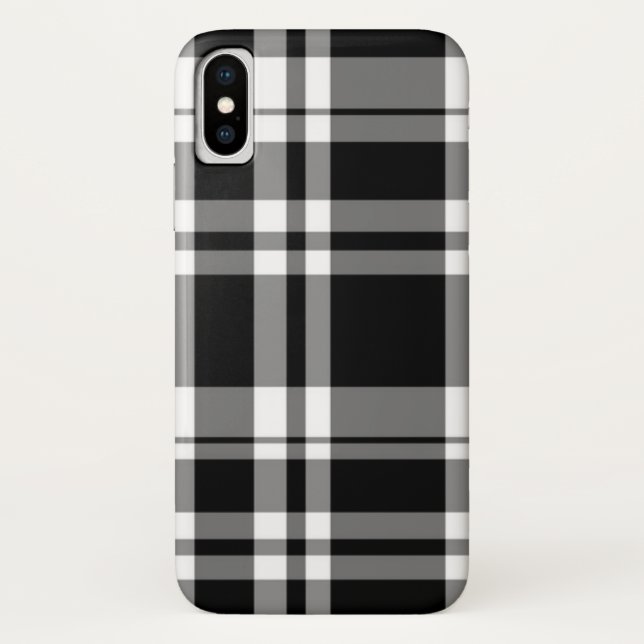 classic Black white tartan plaid Case-Mate iPhone Case (Back)