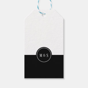 Classic Black & White Wedding Favour Tag