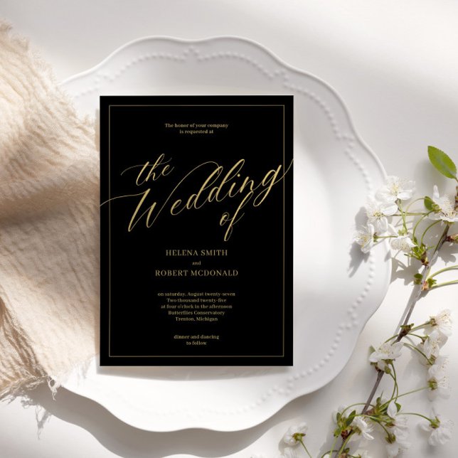 Classic Black & White Wedding Invitation (Creator Uploaded)