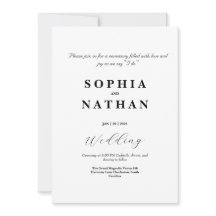 Classic Black & White Wedding Invite 