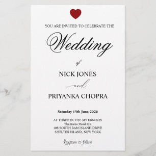 Classic Black & White Wedding Invite Stationery