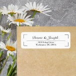 Classic Black White Wedding Return Address Labels<br><div class="desc">The "Classic Black White Wedding Return Address Labels" epitomise timeless elegance. Their monochromatic palette blends seamlessly with any wedding theme, offering versatility and sophistication. The contrasting colours symbolise the union of two individuals, creating a harmonious balance. These labels not only add a touch of refinement to wedding invitations but also...</div>