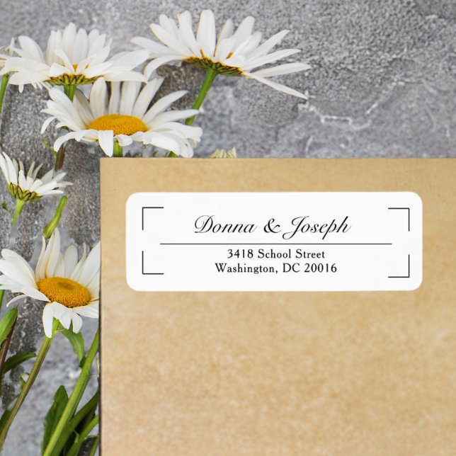 Classic Black White Wedding Return Address Labels (Creator Uploaded)