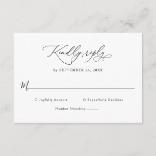 Classic Black & White Wedding Rsvp Enclosure Card