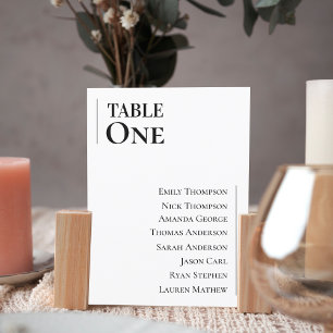Classic Black White Wedding Table Seating Chart