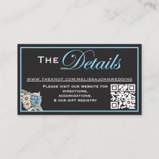Classic Black & White with Light Blue accents Enclosure Card