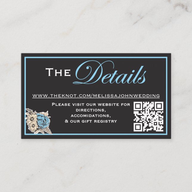 Classic Black & White with Light Blue accents Enclosure Card (Front)