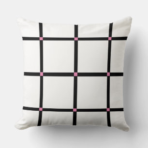 Classic Black Windowpane Plaid Cushion