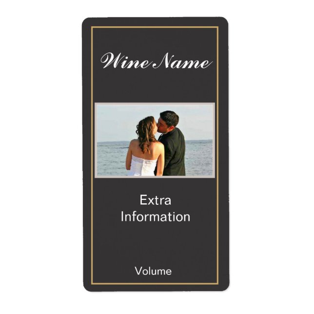 Classic Black Wine Label (Front)