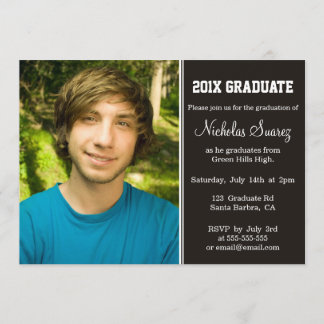 Classic black year & photo graduate announcement