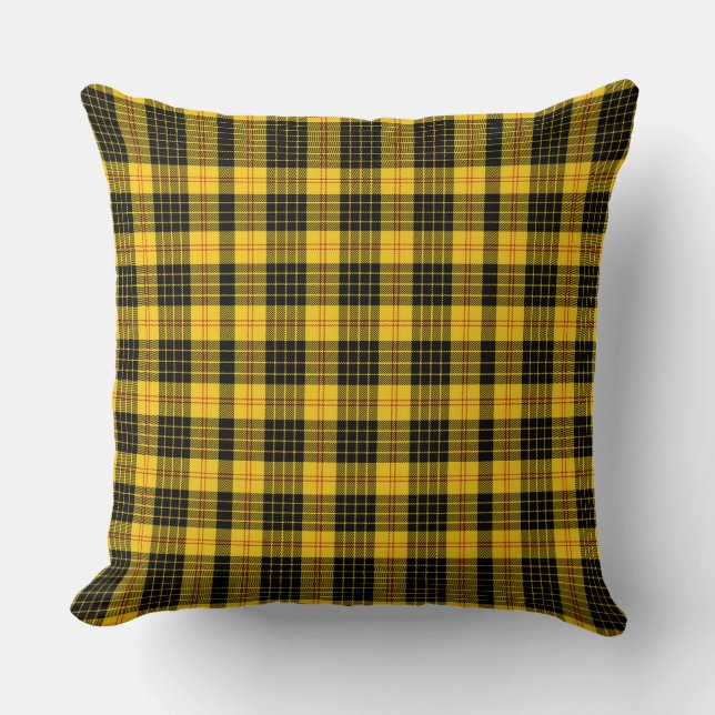 Classic Black Yellow Plaid  Cushion (Front)