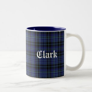 Classic Blue and Black Clan Clark Tartan Plaid Mug