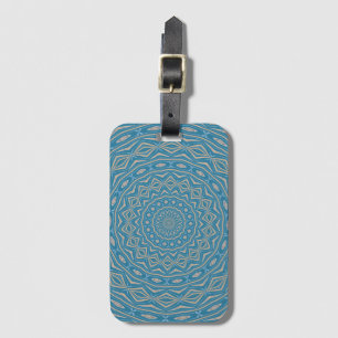 Classic Blue and Cappuchino Dome Effect Mandala Luggage Tag