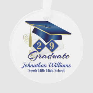 Classic Blue and Gold 20xx Graduate Photo Ornament