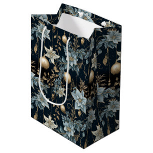 Classic Blue and Gold Ornaments Wine Small and Medium Gift Bag