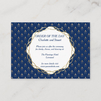 Classic Blue and Gold Wedding  Enclosure Card