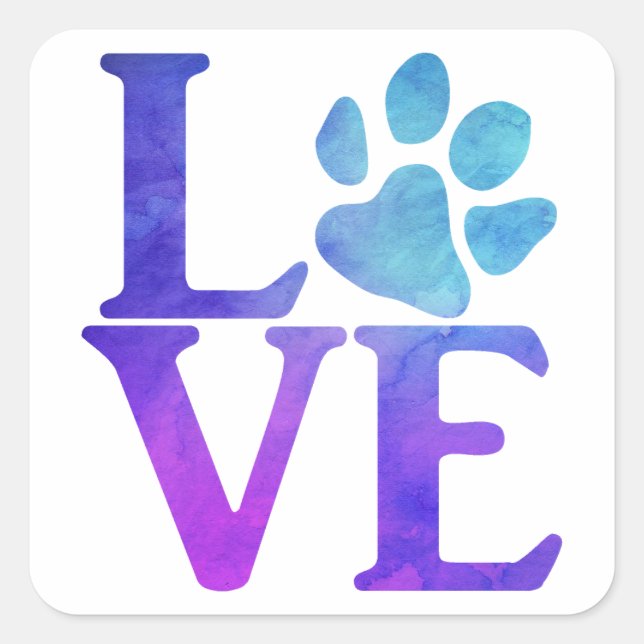Classic Blue and Purple Square Sticker (Front)