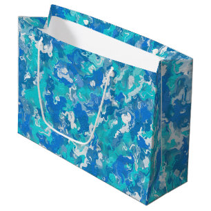 Classic Blue and Turquoise Paint Large Gift Bag