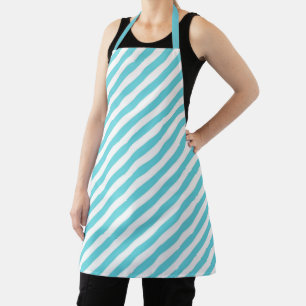 Classic blue and white diagonal stripes apron