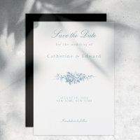 Classic Blue and White Floral Save the Date