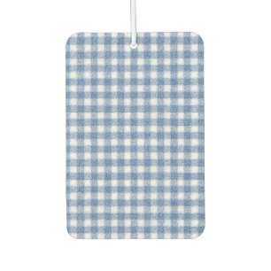 Classic Blue and White Gingham Check Car Air Freshener