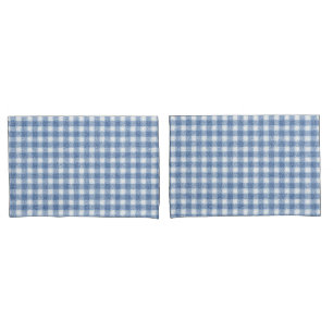 Classic Blue and White Gingham Check  Pillowcase