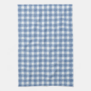 Classic Blue and White Gingham Check Tea Towel