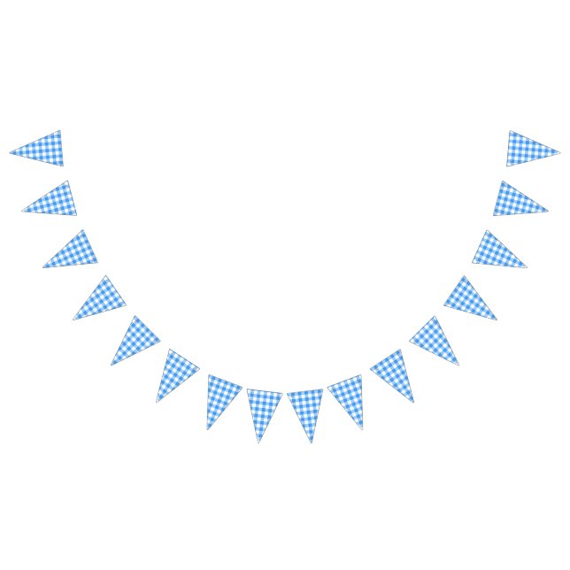 Classic Blue And White Gingham Party Bunting (All)