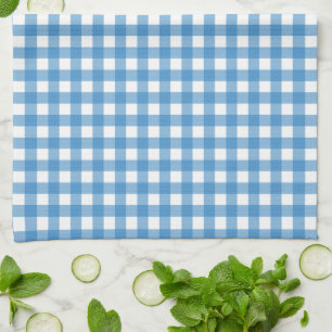 Classic Blue and White Gingham Tea Towel