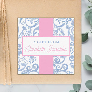 Classic Blue and White Pattern Gift Enclosure Card