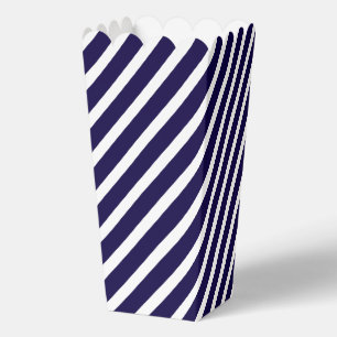 Classic Blue and White Striped Movie Night Popcorn Favour Box