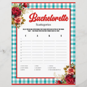 Classic Blue Bachelorette Party Scattegories Game