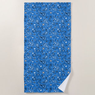 Classic Blue Bandanna Paisley Beach Towel