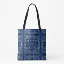 Classic Blue Bandanna Tote Bag