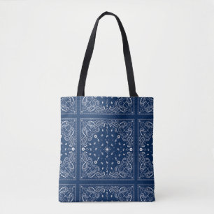 Classic Blue Bandanna Tote Bag