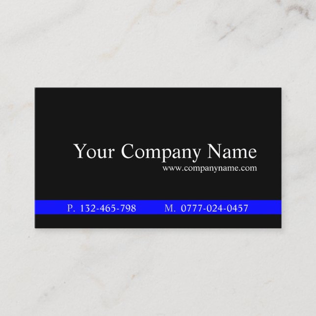Classic Blue Black Professional - Business Card (Front)
