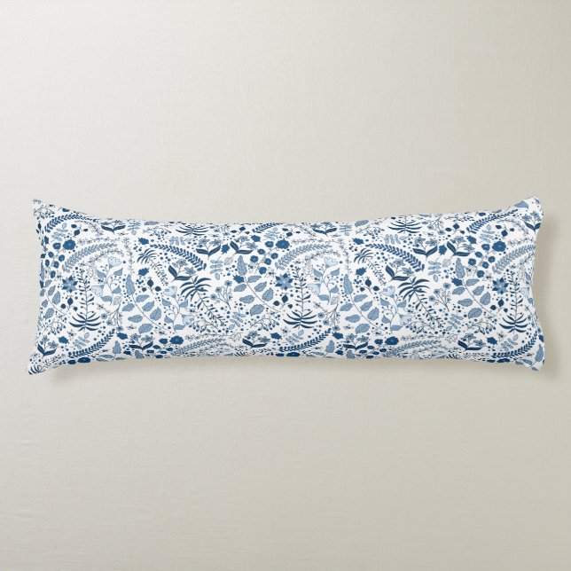 CLASSIC BLUE | Boho Floral Beauty Body Cushion (Front)