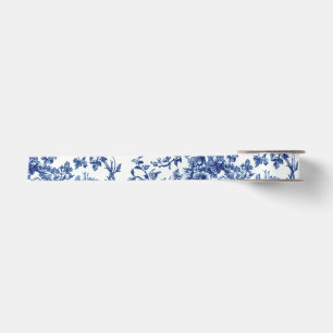 Classic Blue Botanical Toile Garden Party Satin Ri Ribbon