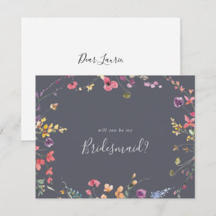 Classic Blue Bridesmaid Proposal Note Card