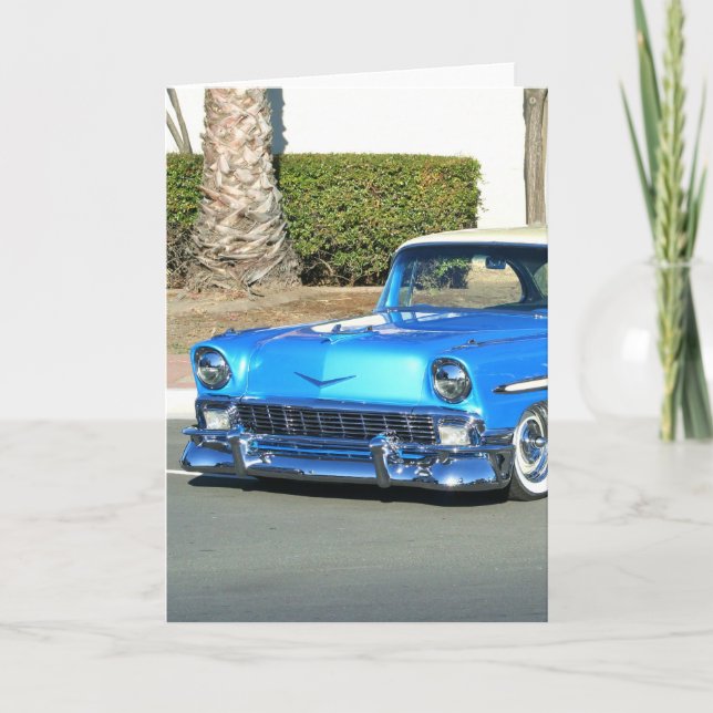 Classic blue car card (Front)