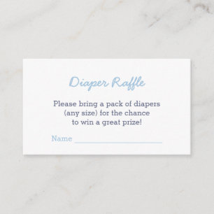 Classic Blue Check Baby Shower Diaper Raffle Enclosure Card