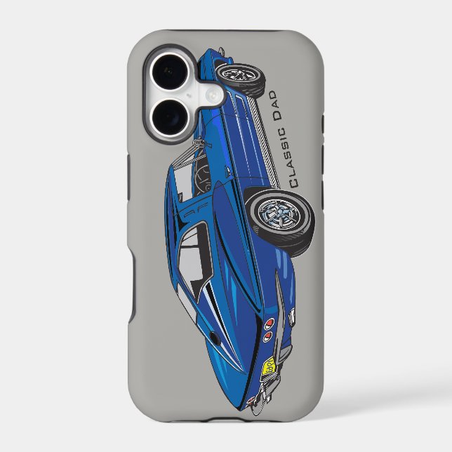 Classic Blue Corvette Design iPhone X Case (Back)