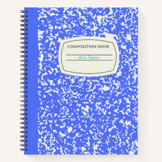 Classic Blue Customisable Composition  Notebook