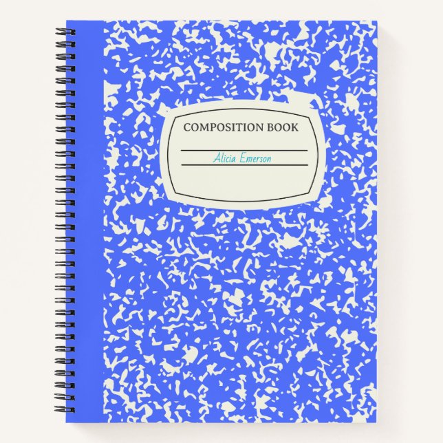 Classic Blue Customisable Composition  Notebook (Front)