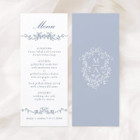 Classic Blue Floral Border Wedding