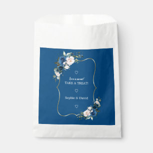 Classic Blue Floral Love Is Sweet Wedding Favour Bags